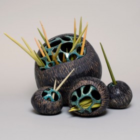 Jenni Ward ceramic sculpture | seed pod series