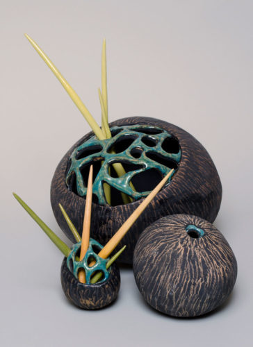 Jenni Ward ceramic sculpture | seed pod series