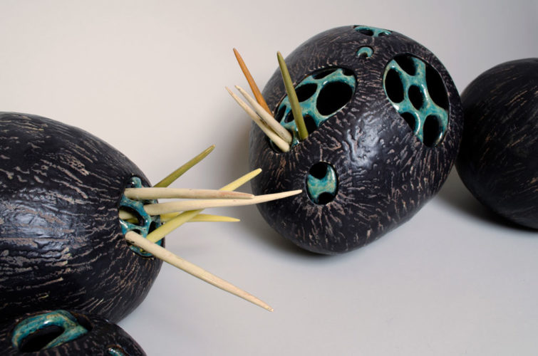 Jenni Ward ceramic sculpture | seed pod series