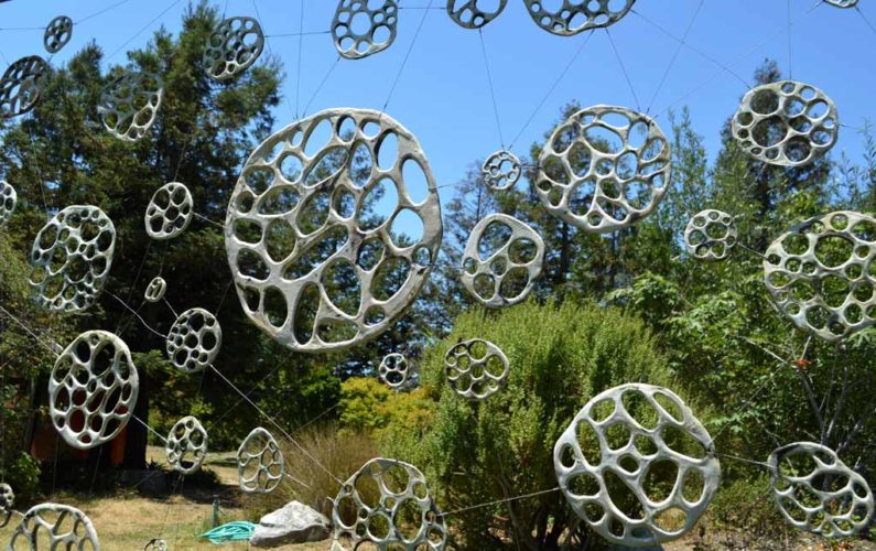 Jenni Ward ceramic sculpture | installations | bone series outdoor installation