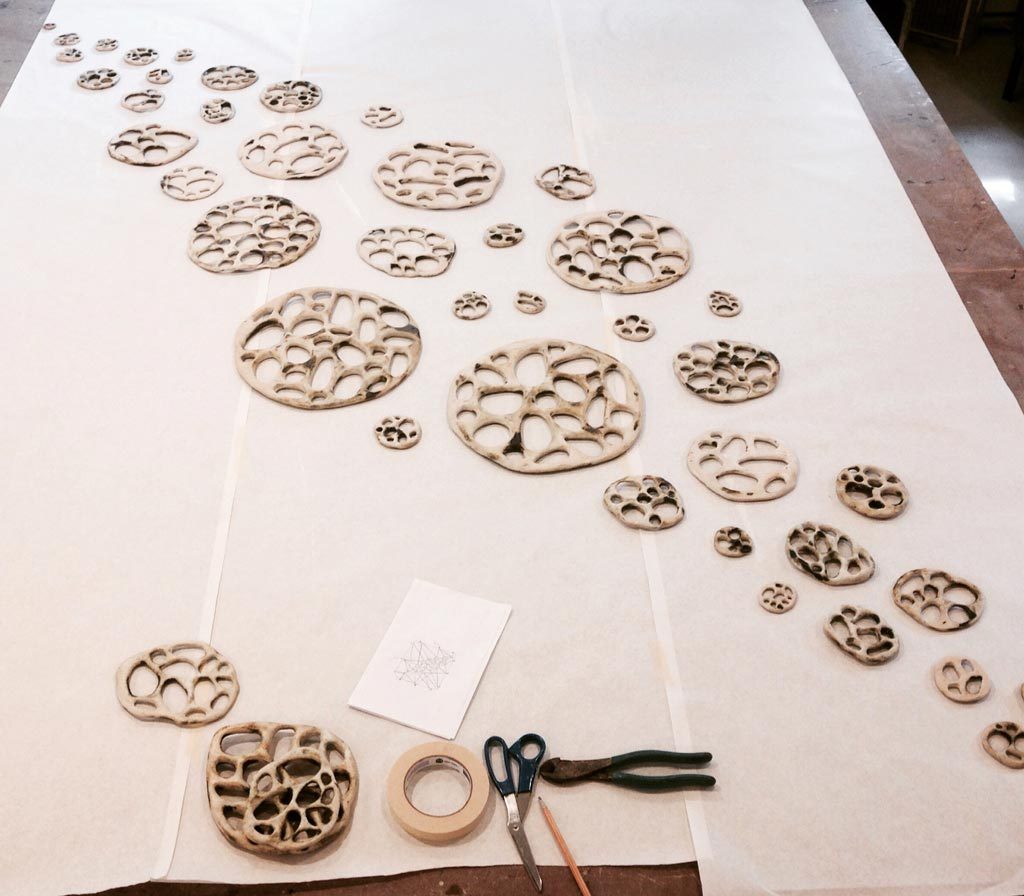Prepping for an installation | the dirt | Jenni Ward ceramic sculpture