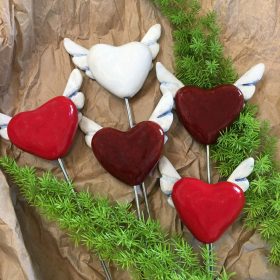 Winged Art Hearts Are Back | the dirt | Jenni Ward ceramic sculpture