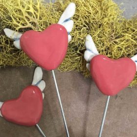 New Sweetheart Pink Art Hearts Available this Weekend! | the dirt | Jenni Ward ceramic sculpture