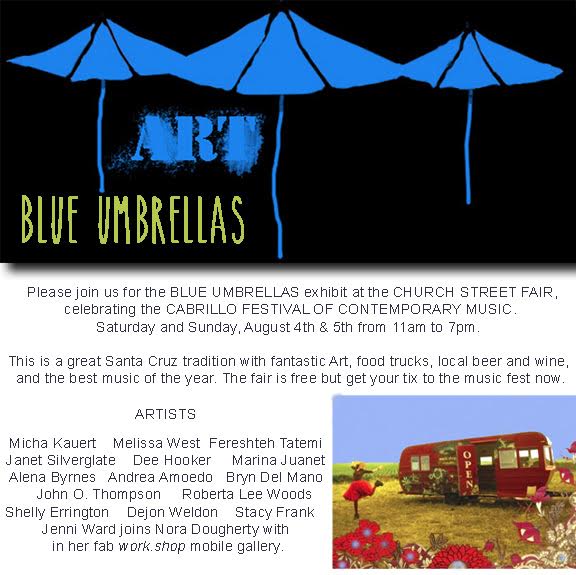 Blue Umbrellas at the Church St Fair! | events | Jenni Ward ceramic sculpture