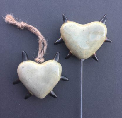 Sandy Colored Thorny Art Heart | shop | Earth Art Studio