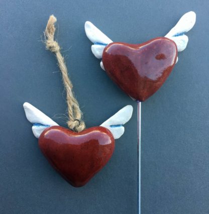 Deep Red Winged Art Heart | shop | Earth Art Studio