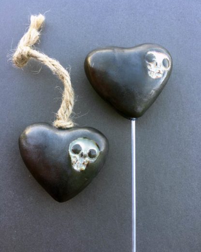 Metallic 'I Love You to Death' Skull Art Heart | shop | Earth Art Studio