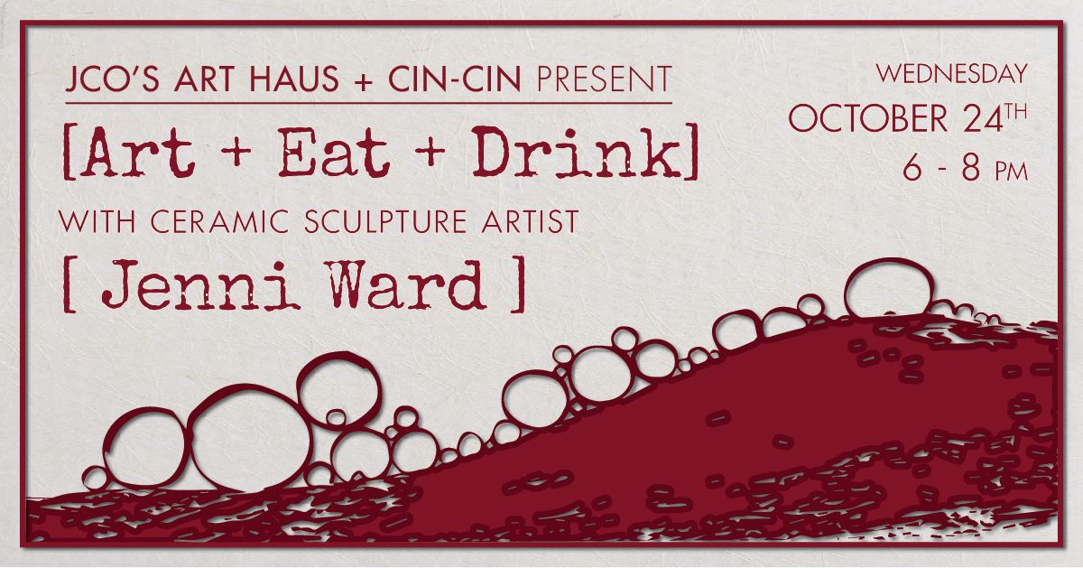 art + eat + drink at CinCin | the dirt | Jenni Ward ceramic sculpture