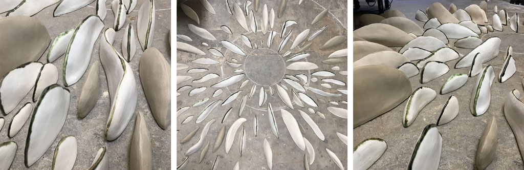 work in progress: lichen installation | the dirt | Jenni Ward ceramic sculpture